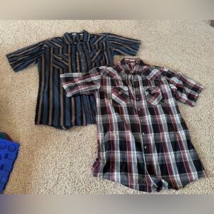 2 mens button up shirts